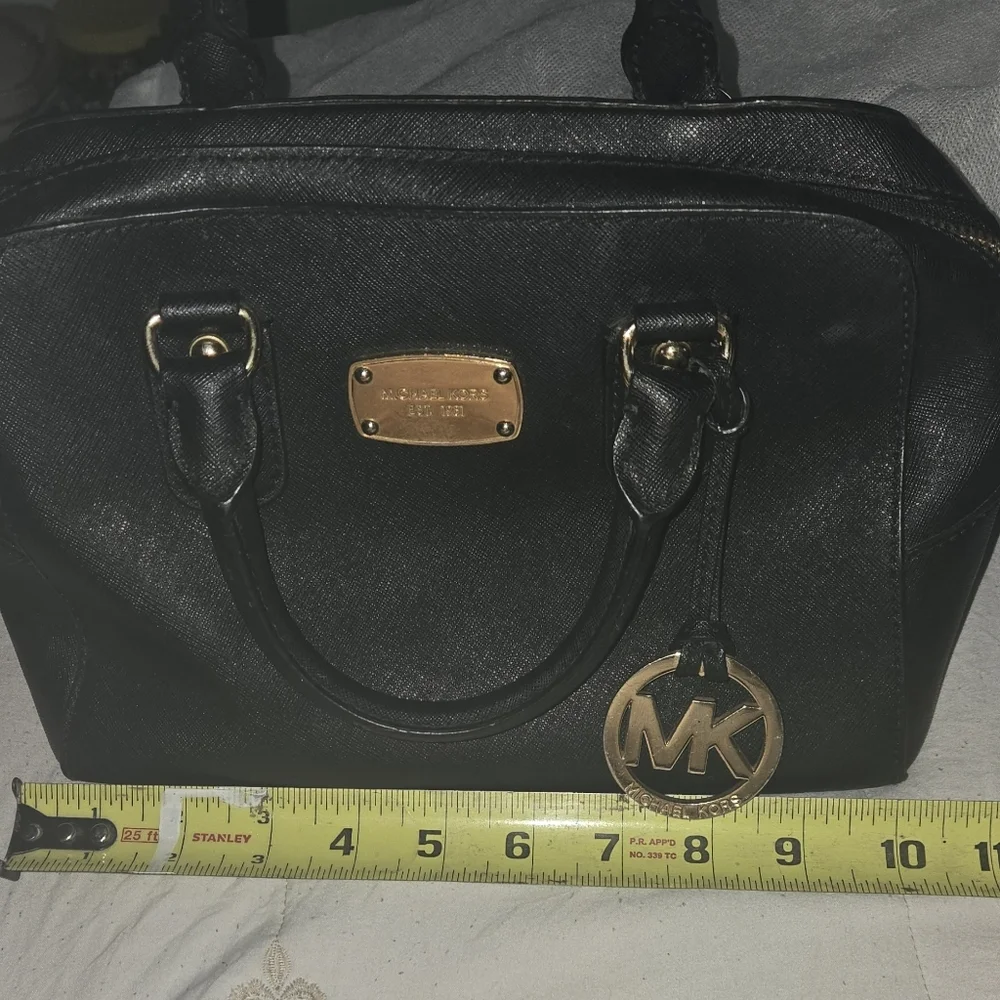 Michael Kors Black Satchel with Gold Accents